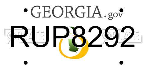 RUP8292 Georgia License Plate