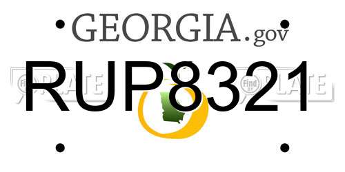 RUP8321 Georgia License Plate