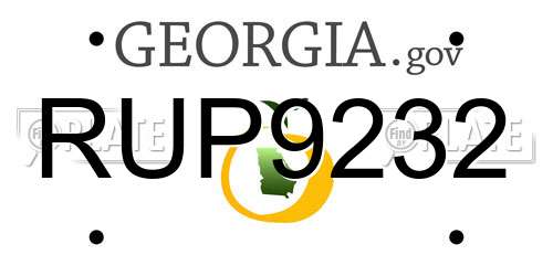 RUP9232 Georgia License Plate