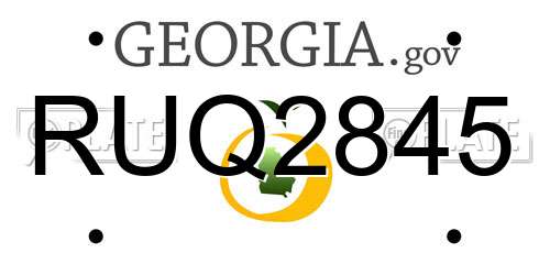 RUQ2845 Georgia License Plate