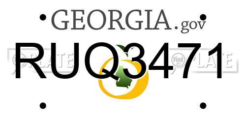 RUQ3471 Georgia License Plate