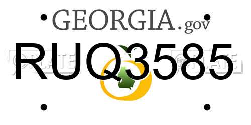 RUQ3585 Georgia License Plate