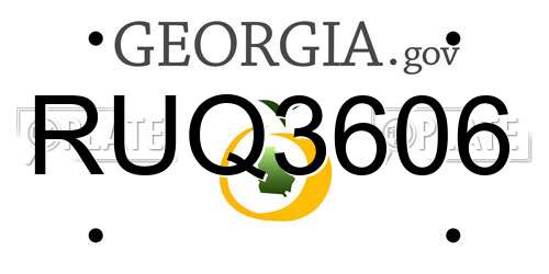 RUQ3606 Georgia License Plate
