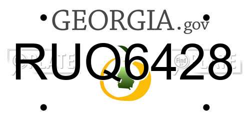 RUQ6428 Georgia License Plate