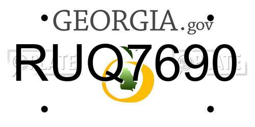 RUQ7690 Georgia License Plate