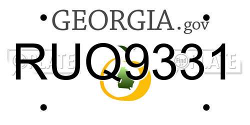 RUQ9331 Georgia License Plate