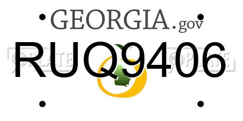 RUQ9406 Georgia License Plate