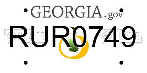 RUR0749 Georgia License Plate
