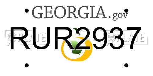 RUR2937 Georgia License Plate