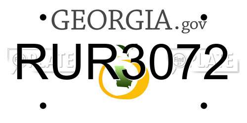 RUR3072 Georgia License Plate