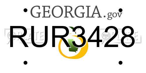 RUR3428 Georgia License Plate