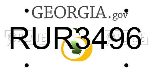 RUR3496 Georgia License Plate