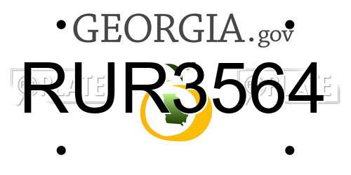 RUR3564 Georgia License Plate