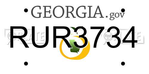 RUR3734 Georgia License Plate