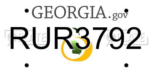 RUR3792 Georgia License Plate
