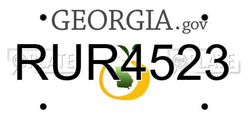 RUR4523 Georgia License Plate