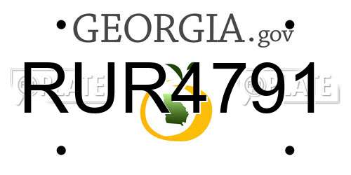 RUR4791 Georgia License Plate
