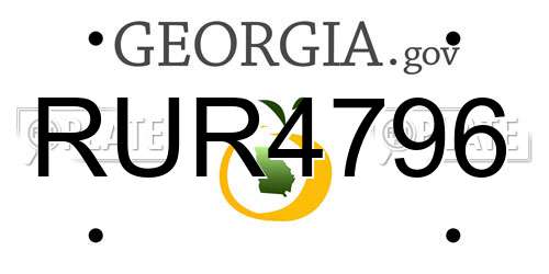 RUR4796 Georgia License Plate