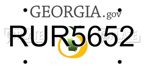 RUR5652 Georgia License Plate