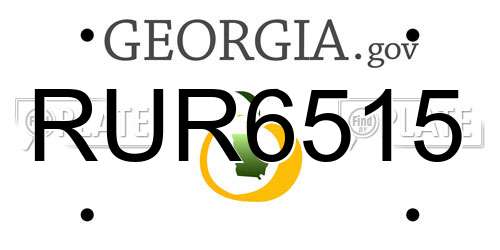 RUR6515 Georgia License Plate