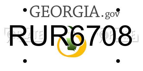 RUR6708 Georgia License Plate