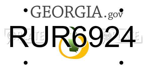 RUR6924 Georgia License Plate