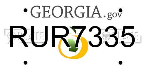 RUR7335 Georgia License Plate