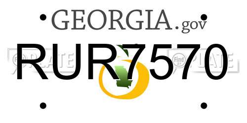 RUR7570 Georgia License Plate