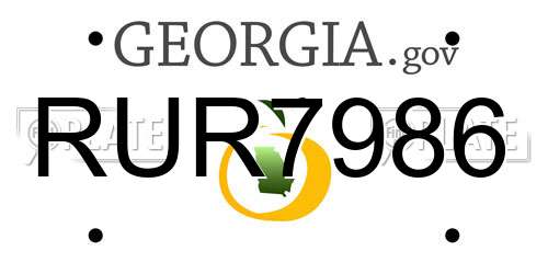 RUR7986 Georgia License Plate