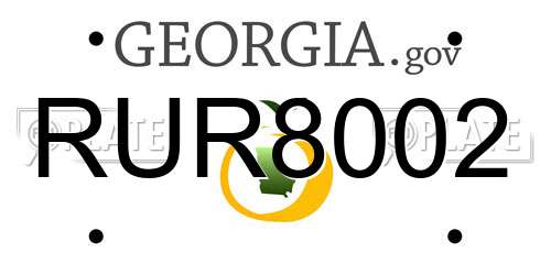 RUR8002 Georgia License Plate