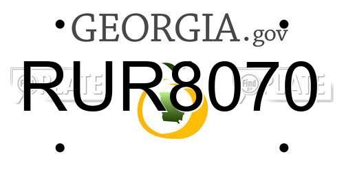 RUR8070 Georgia License Plate