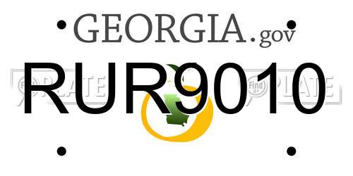 RUR9010 Georgia License Plate