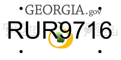 RUR9716 Georgia License Plate