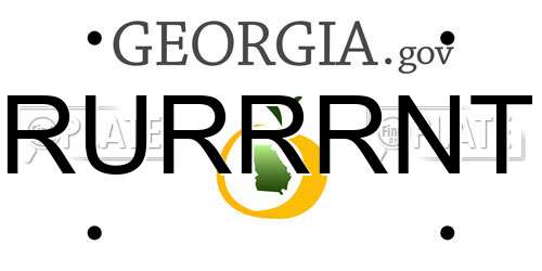 RURRRNT Georgia License Plate