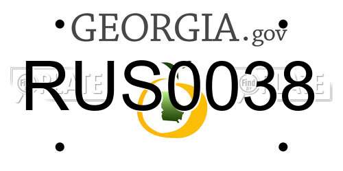 RUS0038 Georgia License Plate