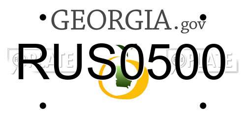RUS0500 Georgia License Plate
