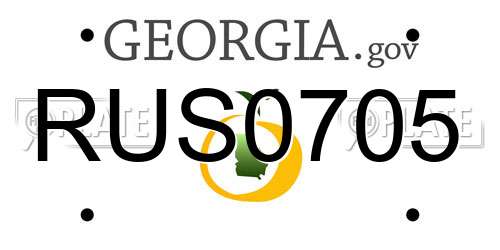 RUS0705 Georgia License Plate