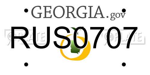 RUS0707 Georgia License Plate