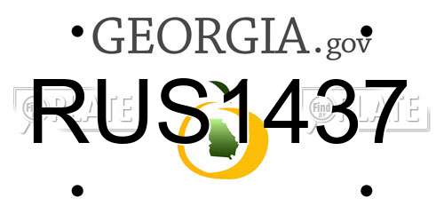 RUS1437 Georgia License Plate
