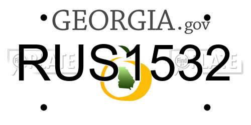 RUS1532 Georgia License Plate