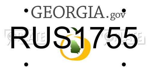RUS1755 Georgia License Plate