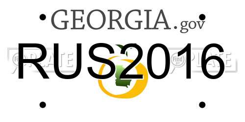RUS2016 Georgia License Plate