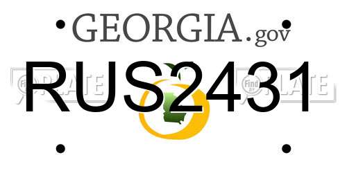 RUS2431 Georgia License Plate
