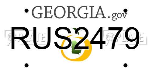 RUS2479 Georgia License Plate