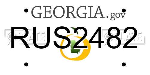 RUS2482 Georgia License Plate