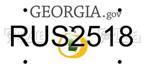 RUS2518 Georgia License Plate