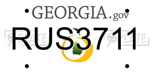 RUS3711 Georgia License Plate