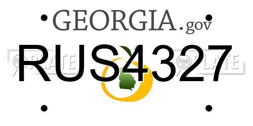RUS4327 Georgia License Plate