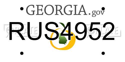 RUS4952 Georgia License Plate
