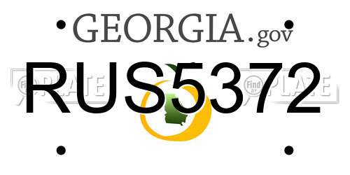 RUS5372 Georgia License Plate